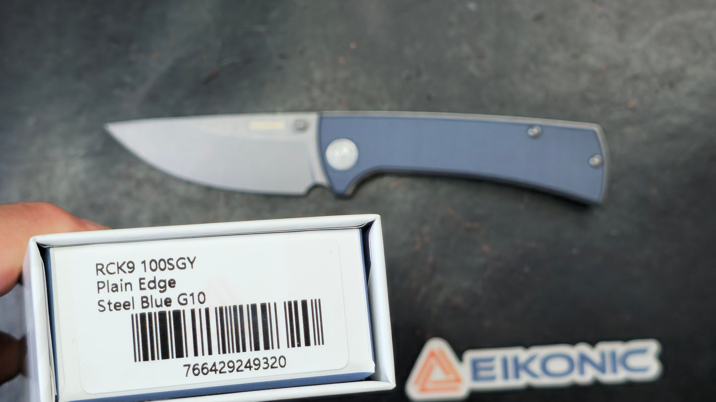 Eikonic RCK9 Folding Knife Steel Blue G10 Handle D2 (NEW)