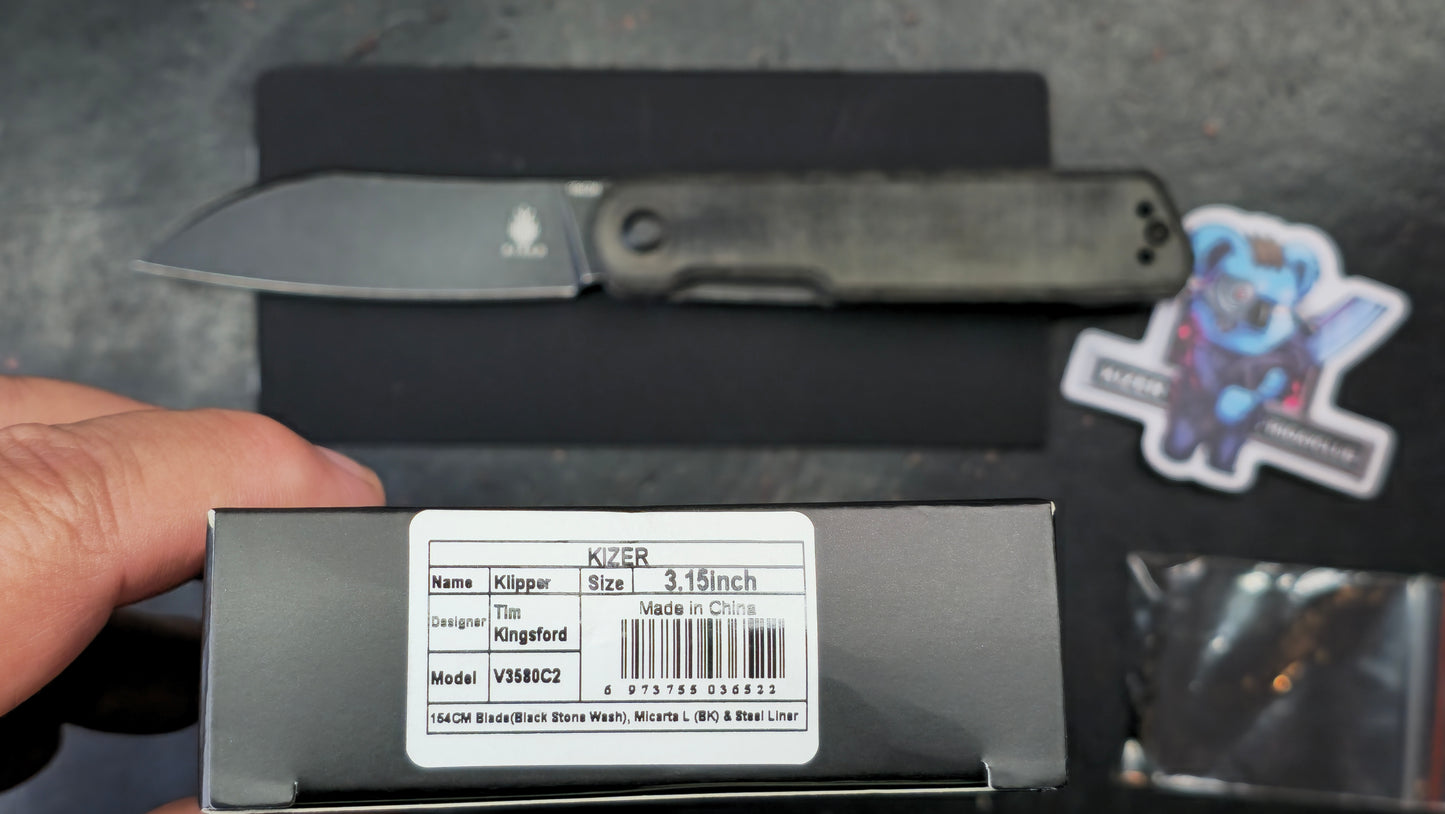 Kizer Klipper Micarta Handle 3.15 In 154CM (NEW)