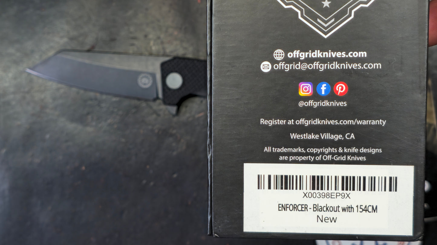 Off-Grid Enforcer Textured G-10 154CM (NEW)