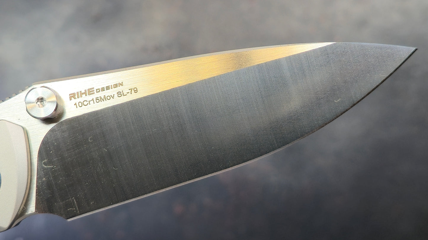 Sixleaf SL-79 Titanium / Aluminum Damascus 10CR15MOV (NEW)
