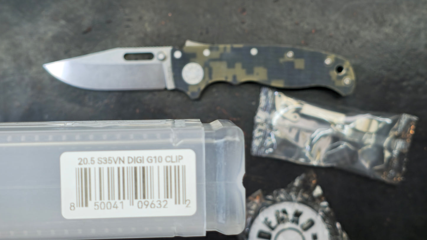 Demko AD20.5 Digi G10 Handle Shark Lock Clip Point S35VN (NEW)