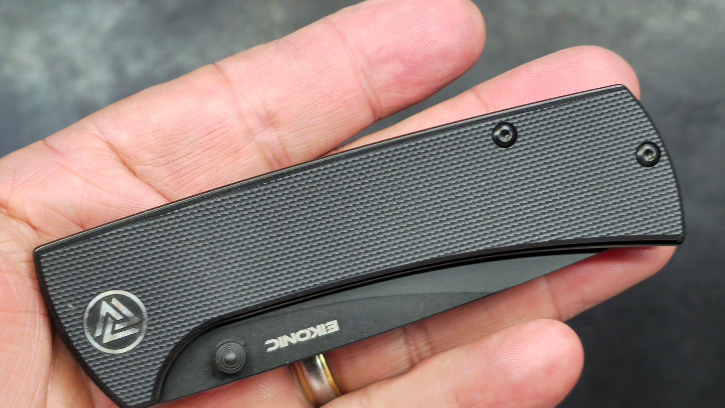 Eikonic RCK9 Folding Knife Black G10 Handle D2 (NEW)