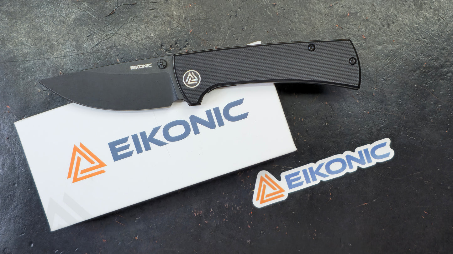 Eikonic RCK9 Folding Knife Black G10 Handle D2 (NEW)