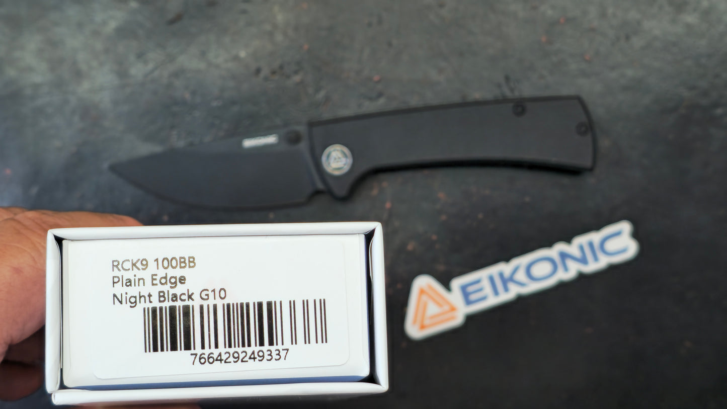 Eikonic RCK9 Folding Knife Black G10 Handle D2 (NEW)