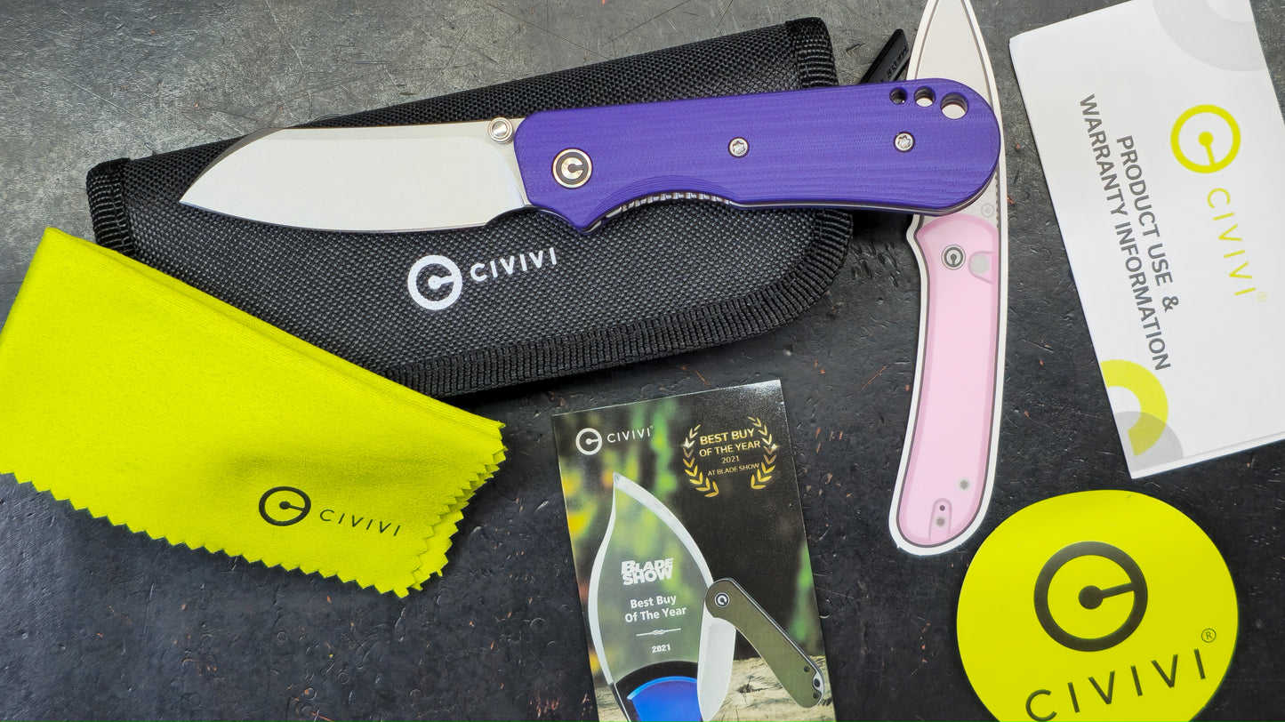 Civivi Crabby Purple G10 Handle 14C28N (NEW)