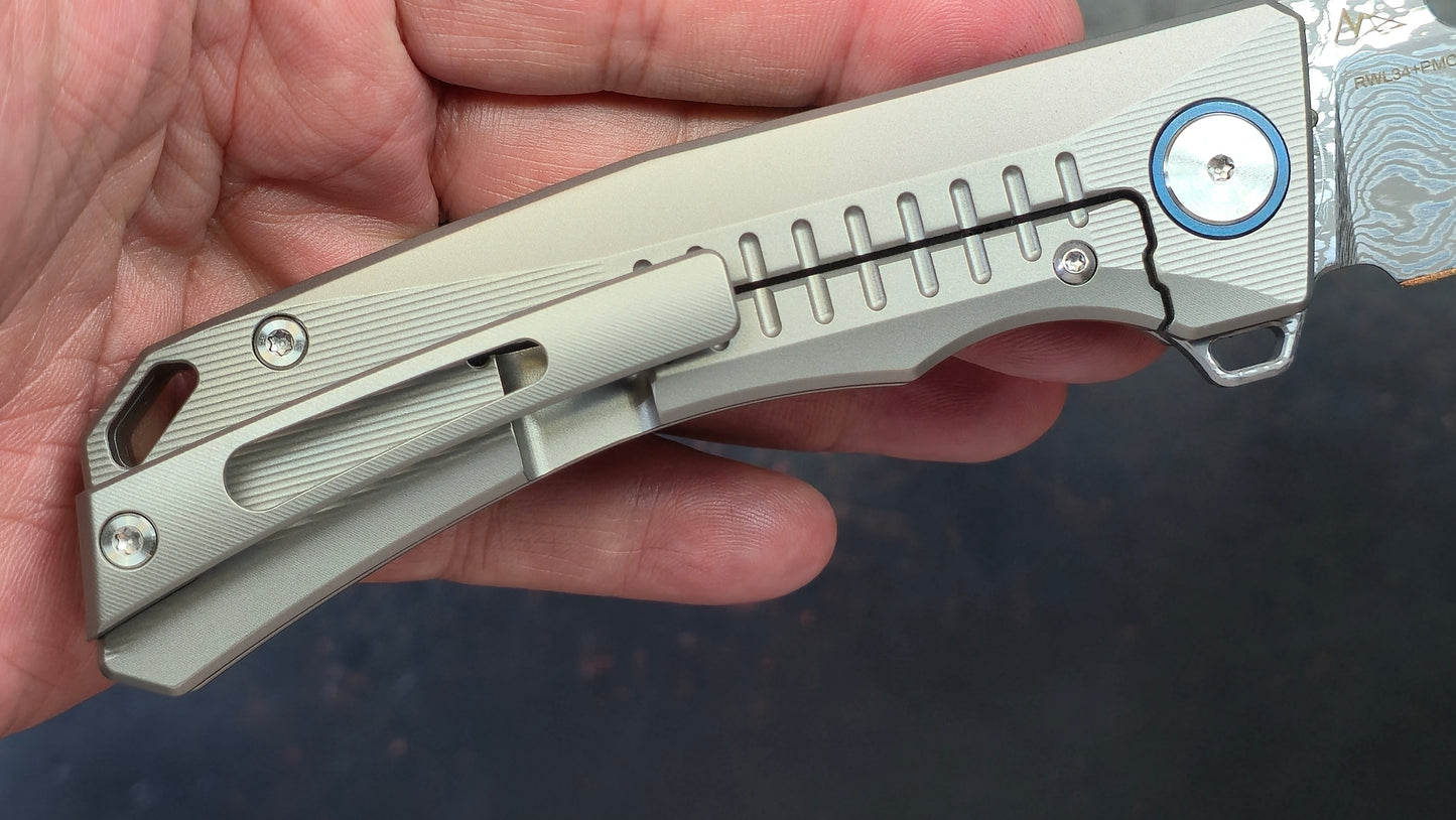 Sixleaf SL-31 Titanium / Carbon Fiber Insert RWL34+PMC27 Dimascus (NEW)