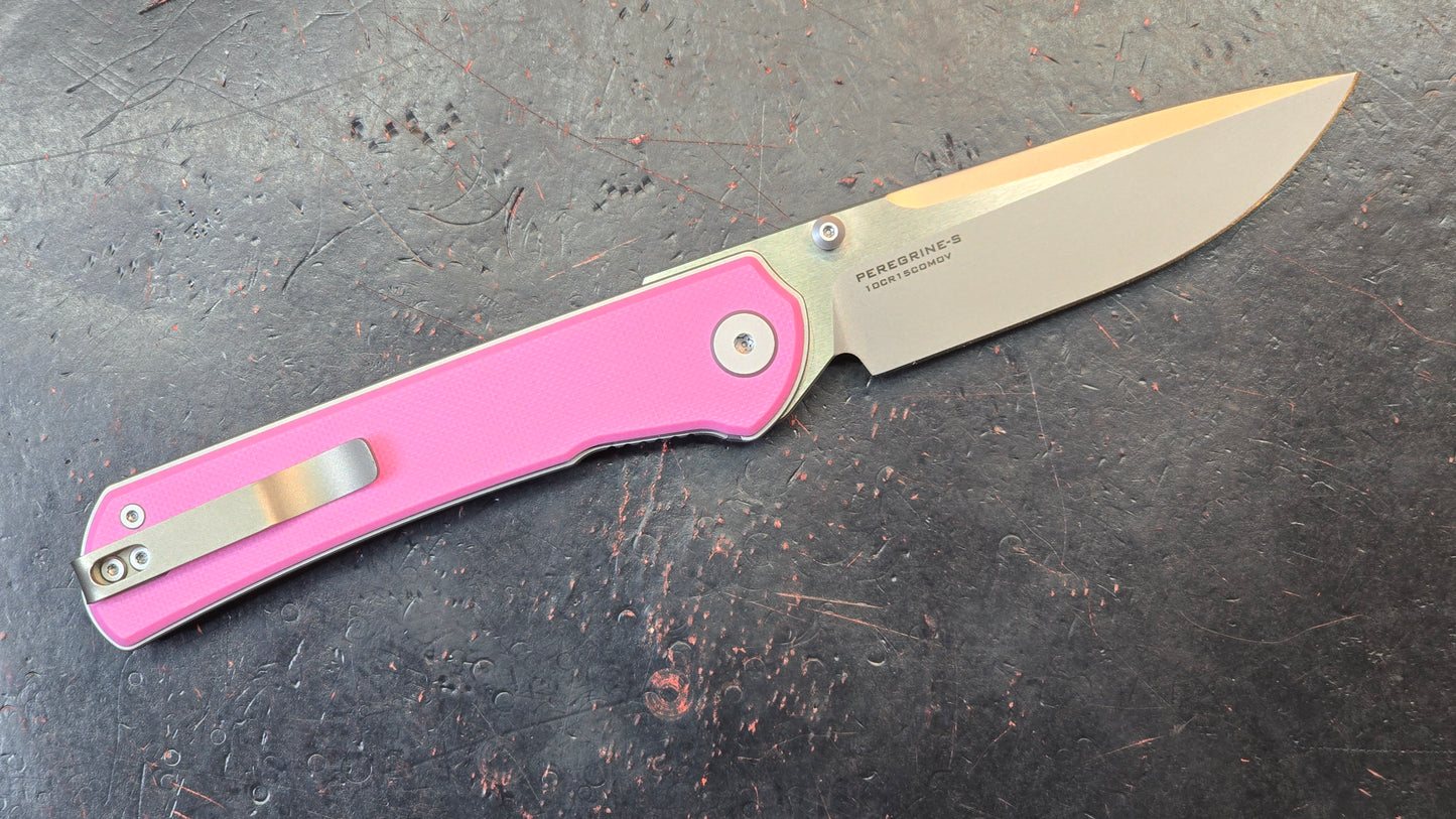 Maxace Peregrine S Pink G10 Handle 10CR15COMOV (NEW)