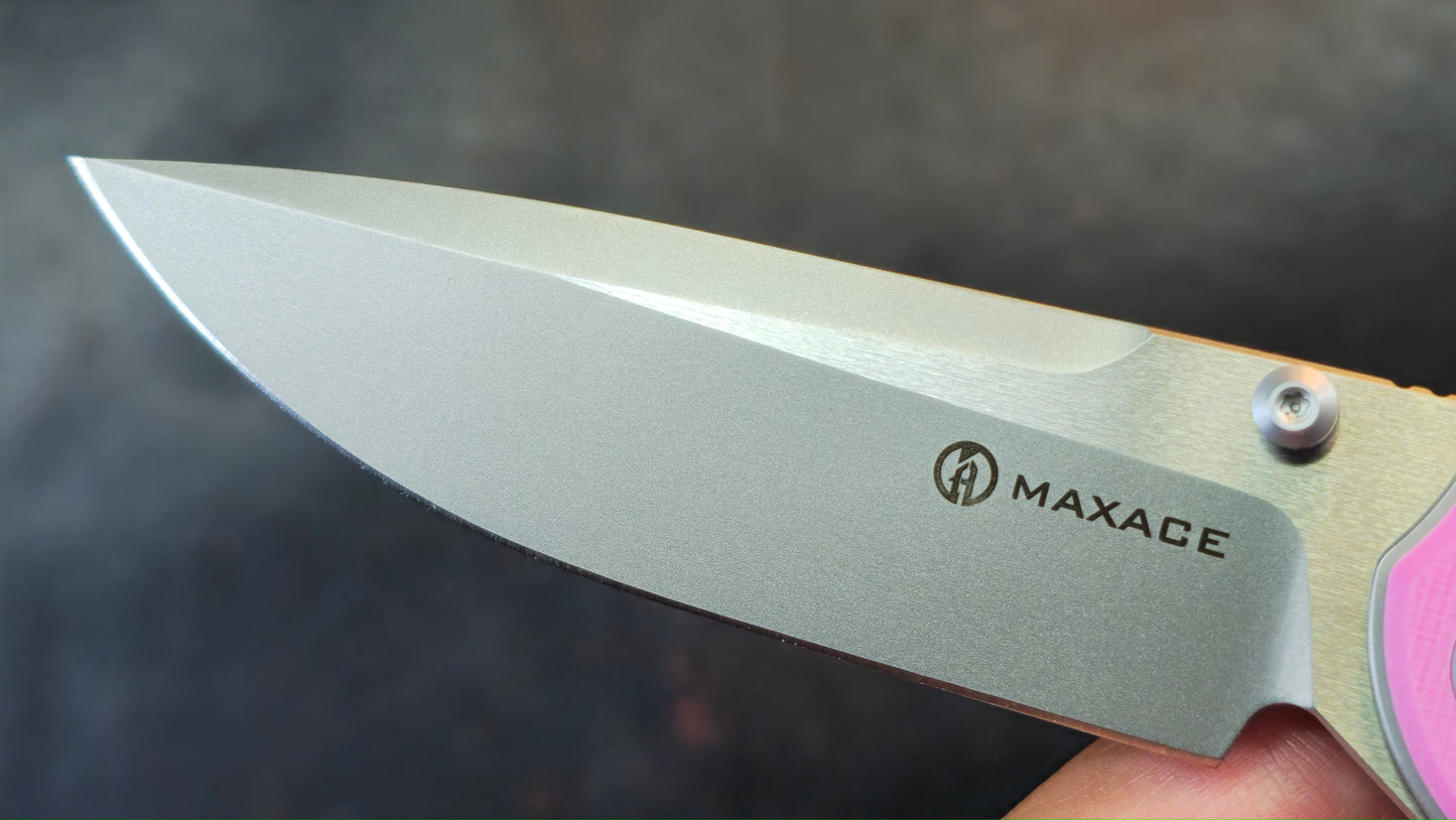 Maxace Peregrine S Pink G10 Handle 10CR15COMOV (NEW)