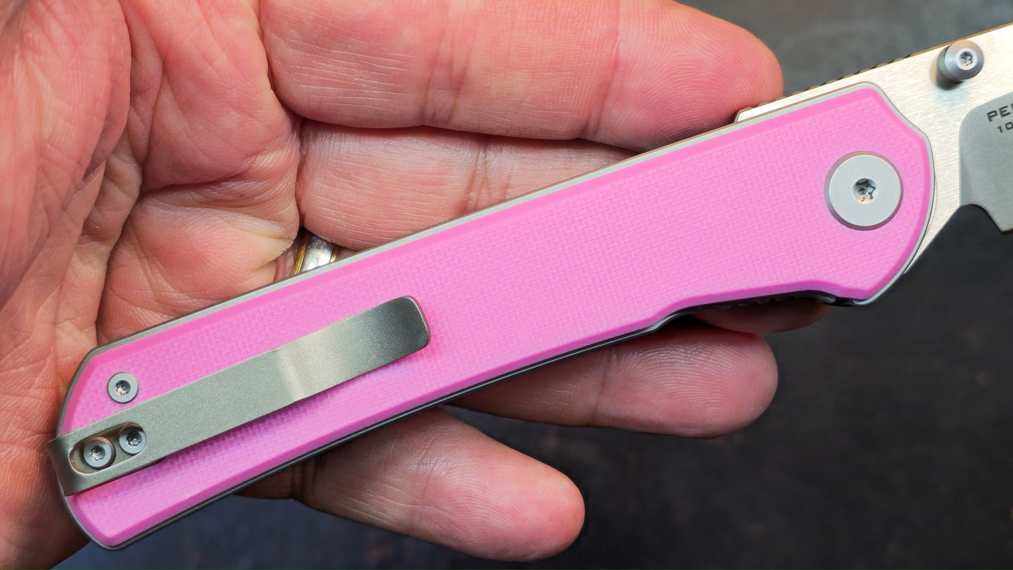 Maxace Peregrine S Pink G10 Handle 10CR15COMOV (NEW)