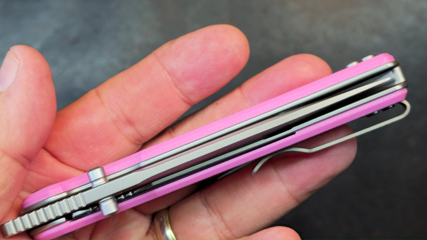 Maxace Peregrine S Pink G10 Handle 10CR15COMOV (NEW)