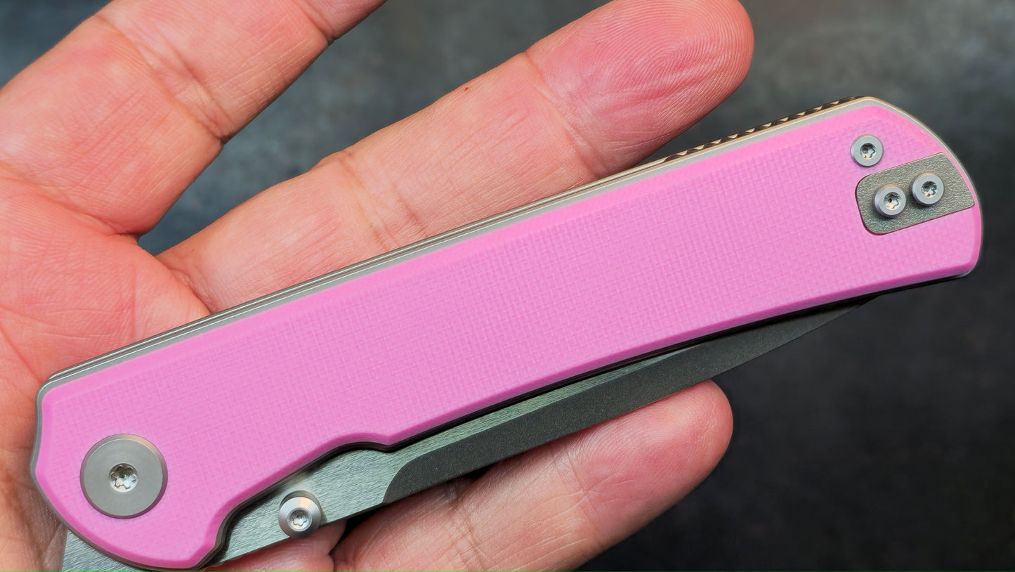 Maxace Peregrine S Pink G10 Handle 10CR15COMOV (NEW)