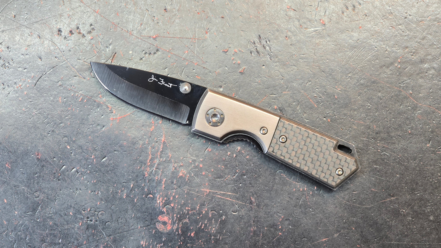Frost Cutlery Jim Frost Signature Aluminum / Carbon Fiber Zr02 Ceramic/Zirconia Steel Blade (USED)