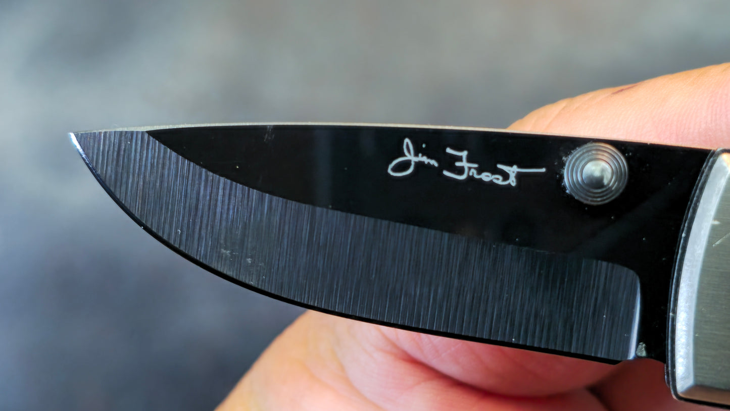 Frost Cutlery Jim Frost Signature Aluminum / Carbon Fiber Zr02 Ceramic/Zirconia Steel Blade (USED)
