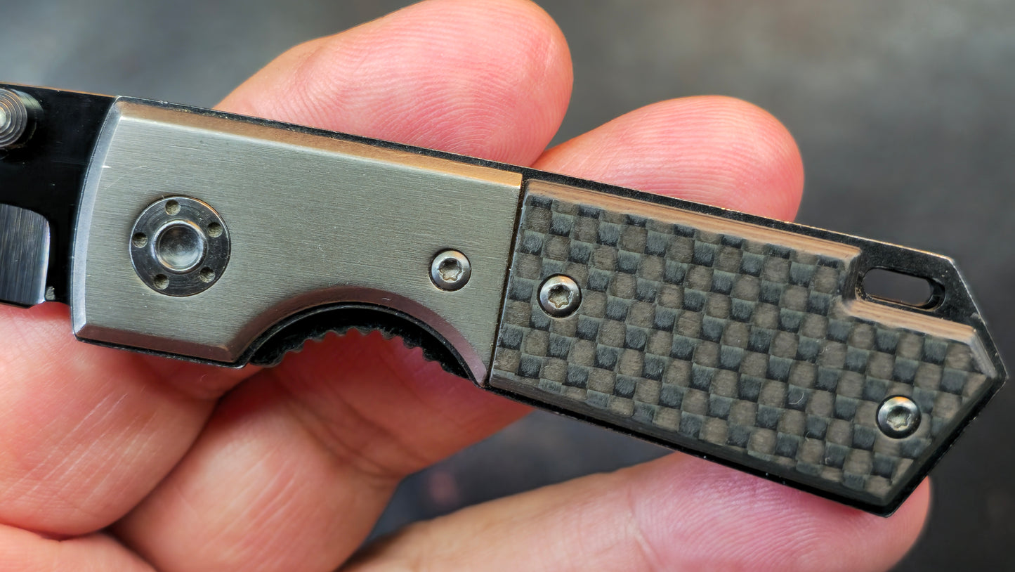 Frost Cutlery Jim Frost Signature Aluminum / Carbon Fiber Zr02 Ceramic/Zirconia Steel Blade (USED)