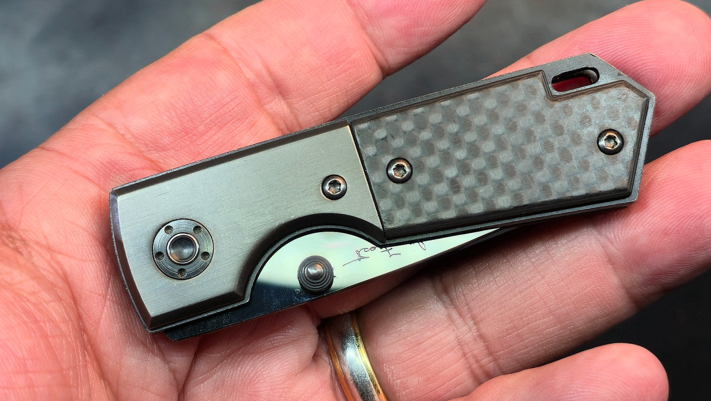 Frost Cutlery Jim Frost Signature Aluminum / Carbon Fiber Zr02 Ceramic/Zirconia Steel Blade (USED)