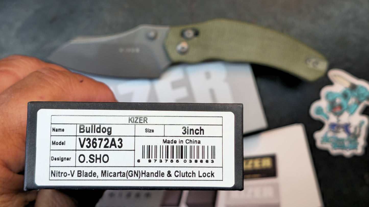 Kizer Bulldog Micarta Handle Nitro-V (NEW)