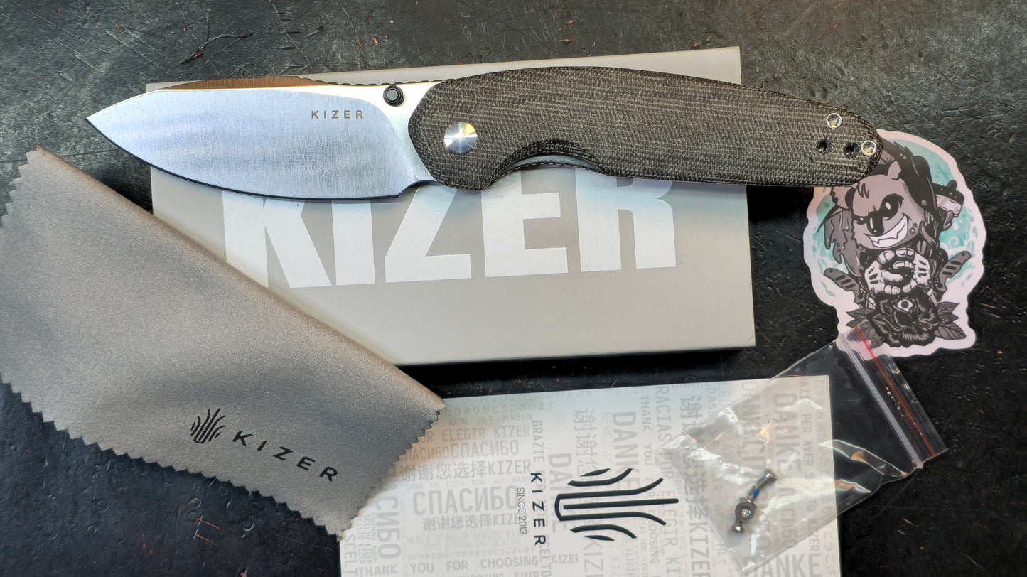 Kizer Meteora Black Micarta Handle Nitro-V (NEW)
