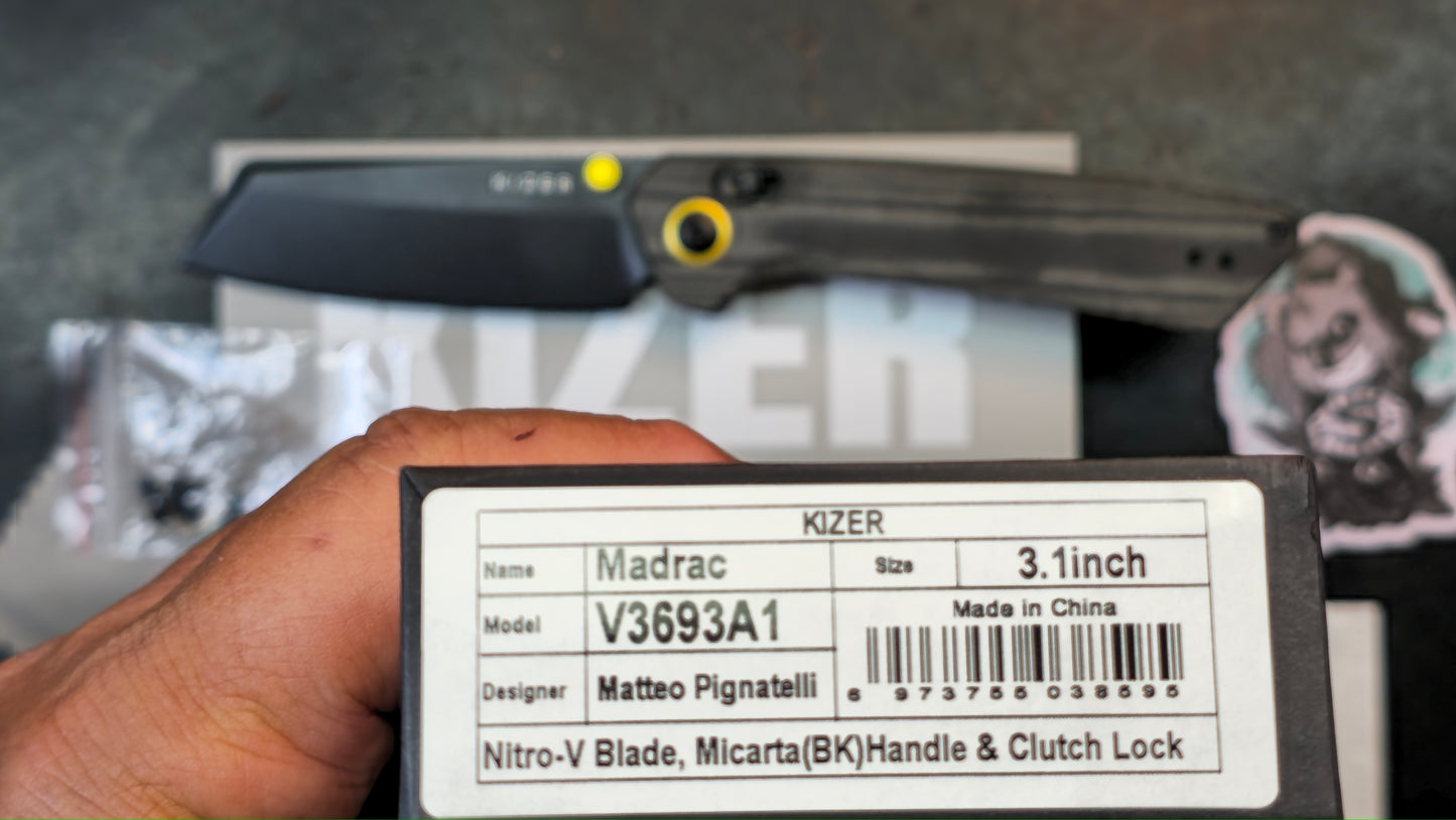 Kizer Madrac Black Micarta Handle Nitro-V (NEW)