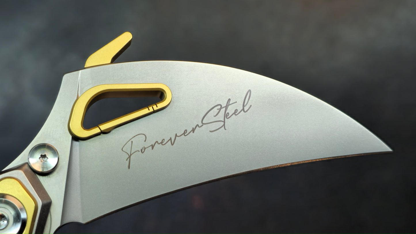 Rike Bakutuk Folding Knife Titanium Handle M390 (NEW)