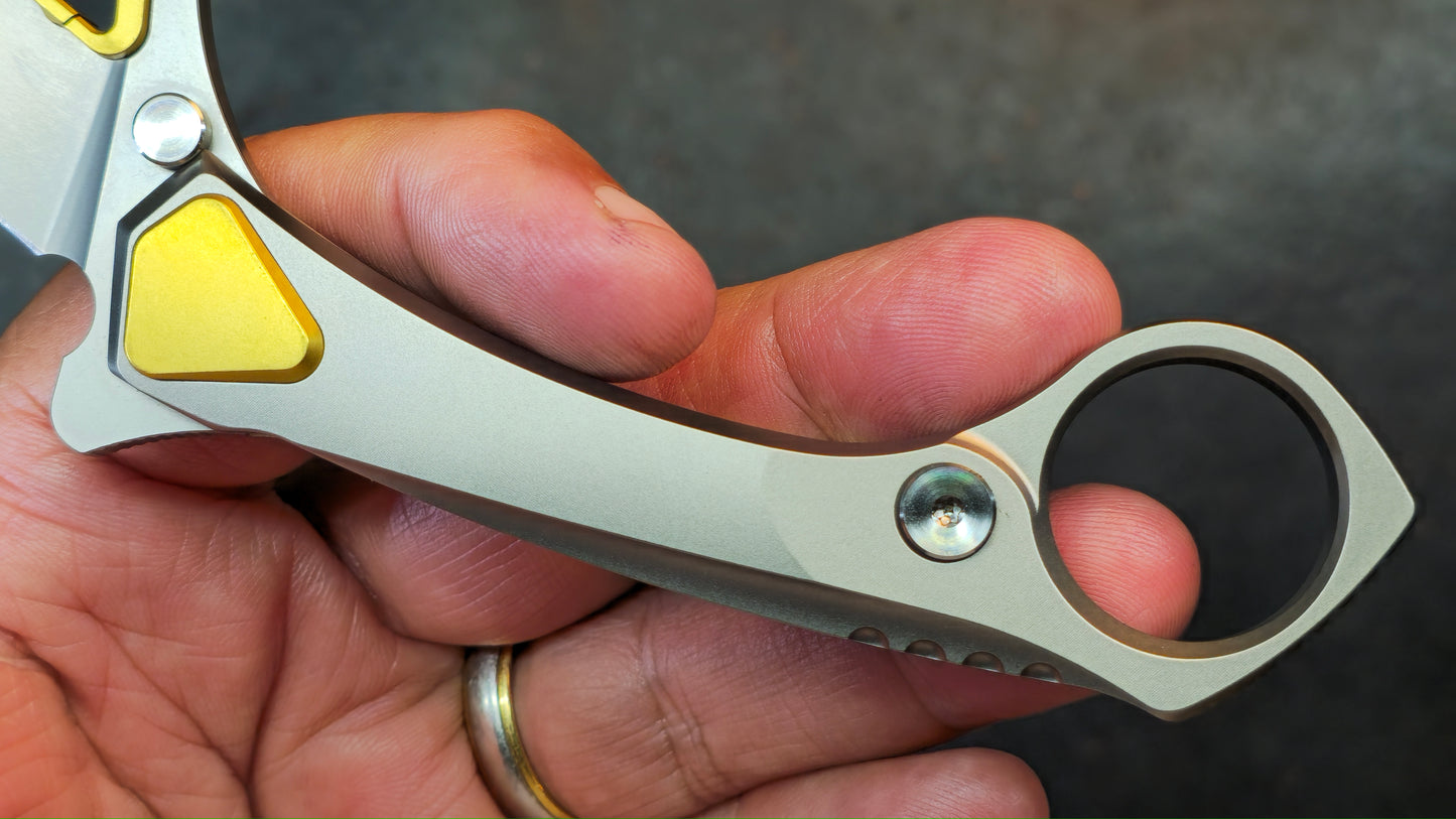 Rike Bakutuk Folding Knife Titanium Handle M390 (NEW)