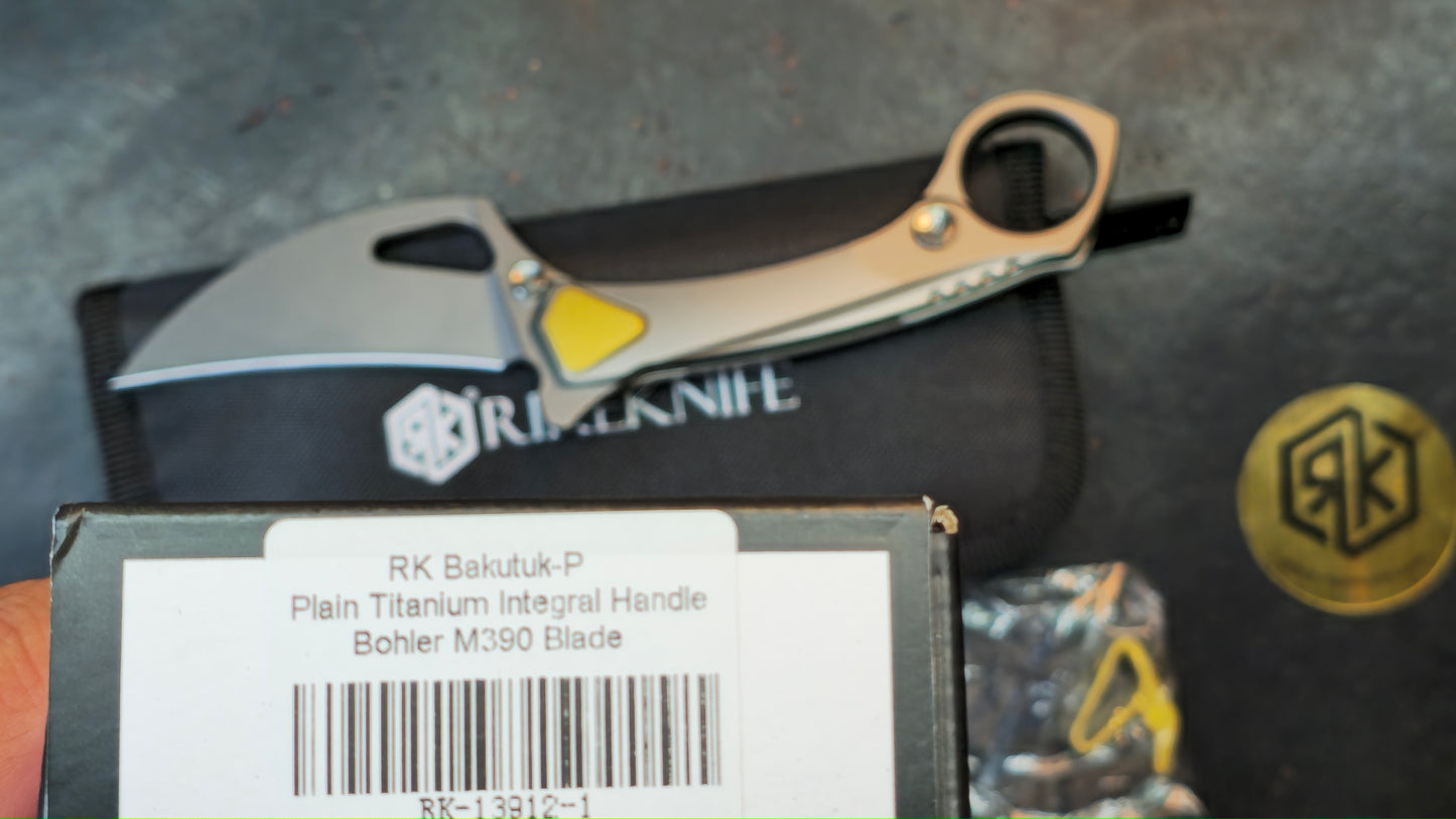 Rike Bakutuk Folding Knife Titanium Handle M390 (NEW)