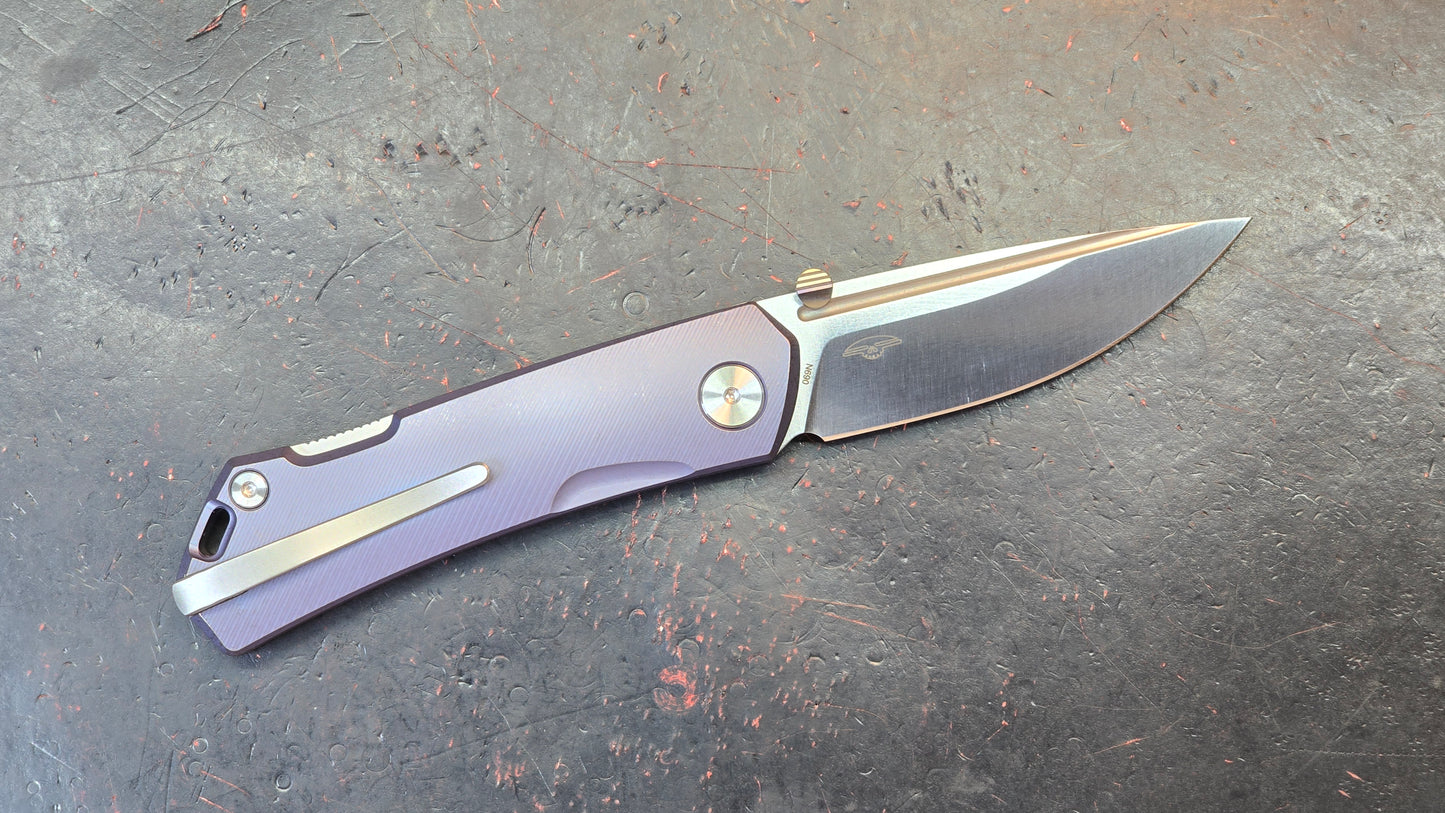 Real Steel Luna Maius Purple Titanium Handle N690 (NEW)