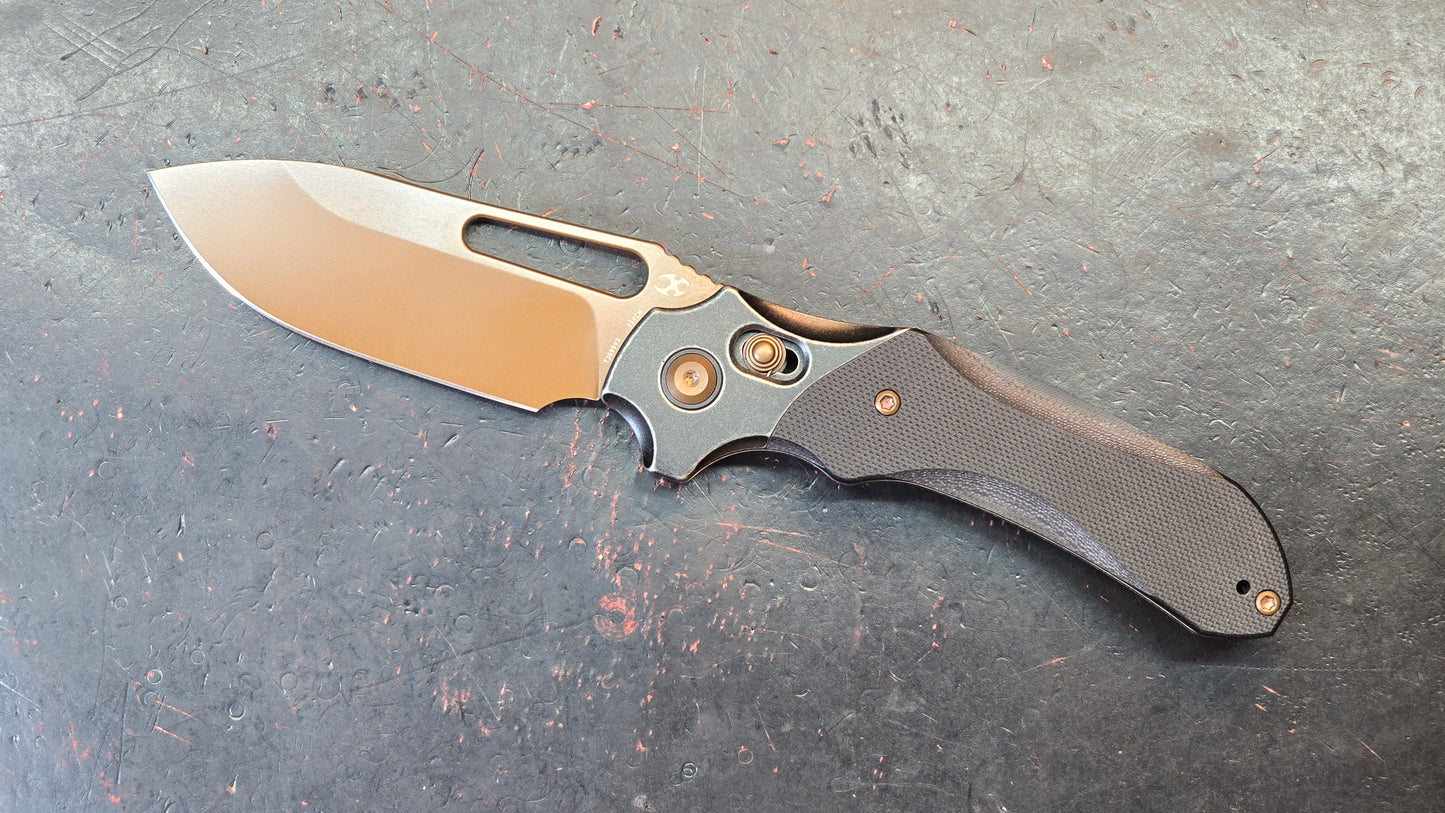 Kansept Quasar Black G10 Handle Dark Rose Gold 154CM (NEW)