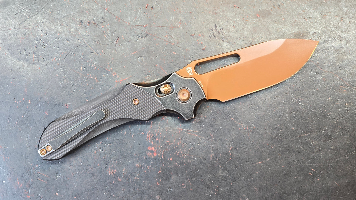 Kansept Quasar Black G10 Handle Dark Rose Gold 154CM (NEW)