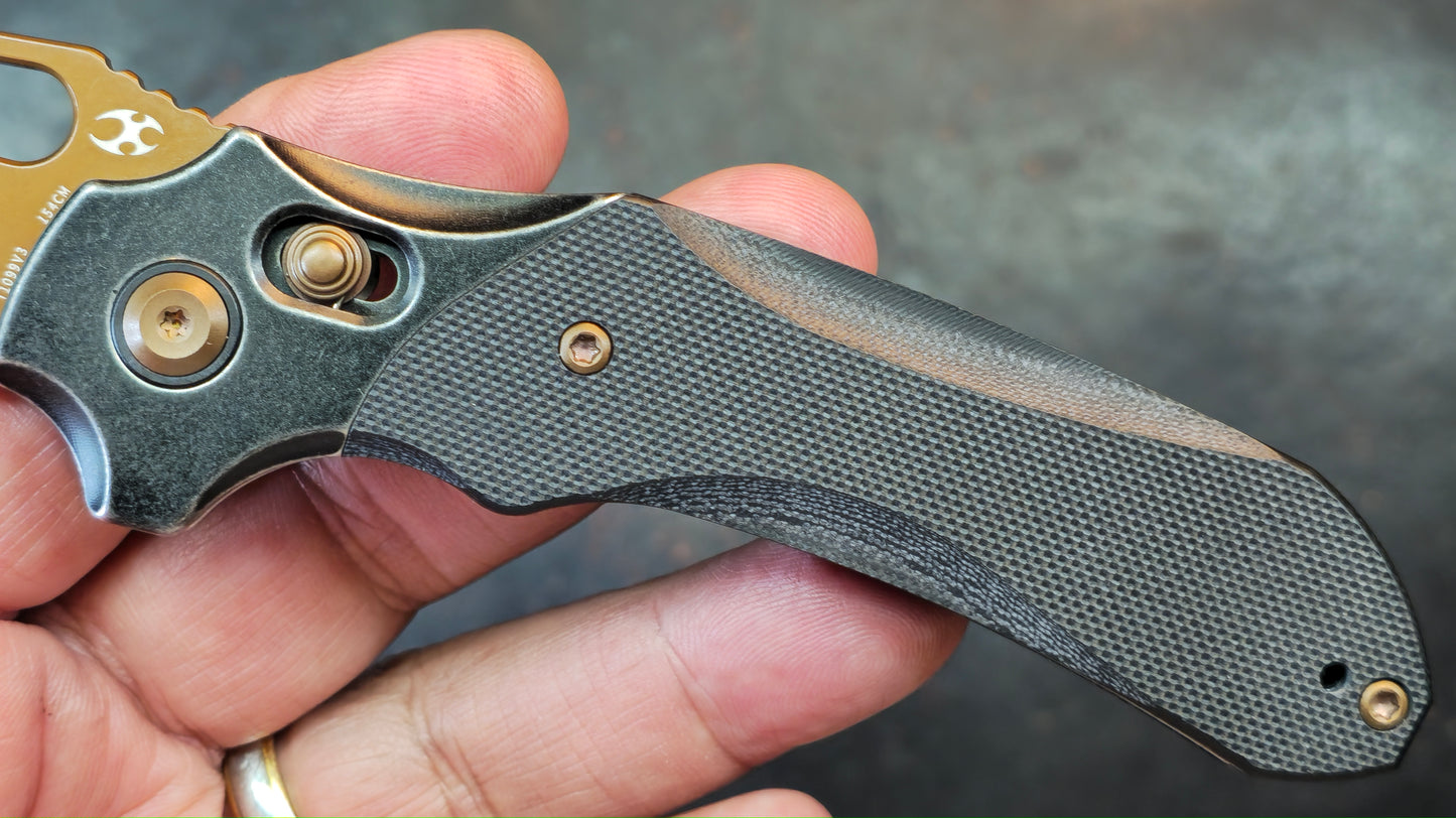 Kansept Quasar Black G10 Handle Dark Rose Gold 154CM (NEW)