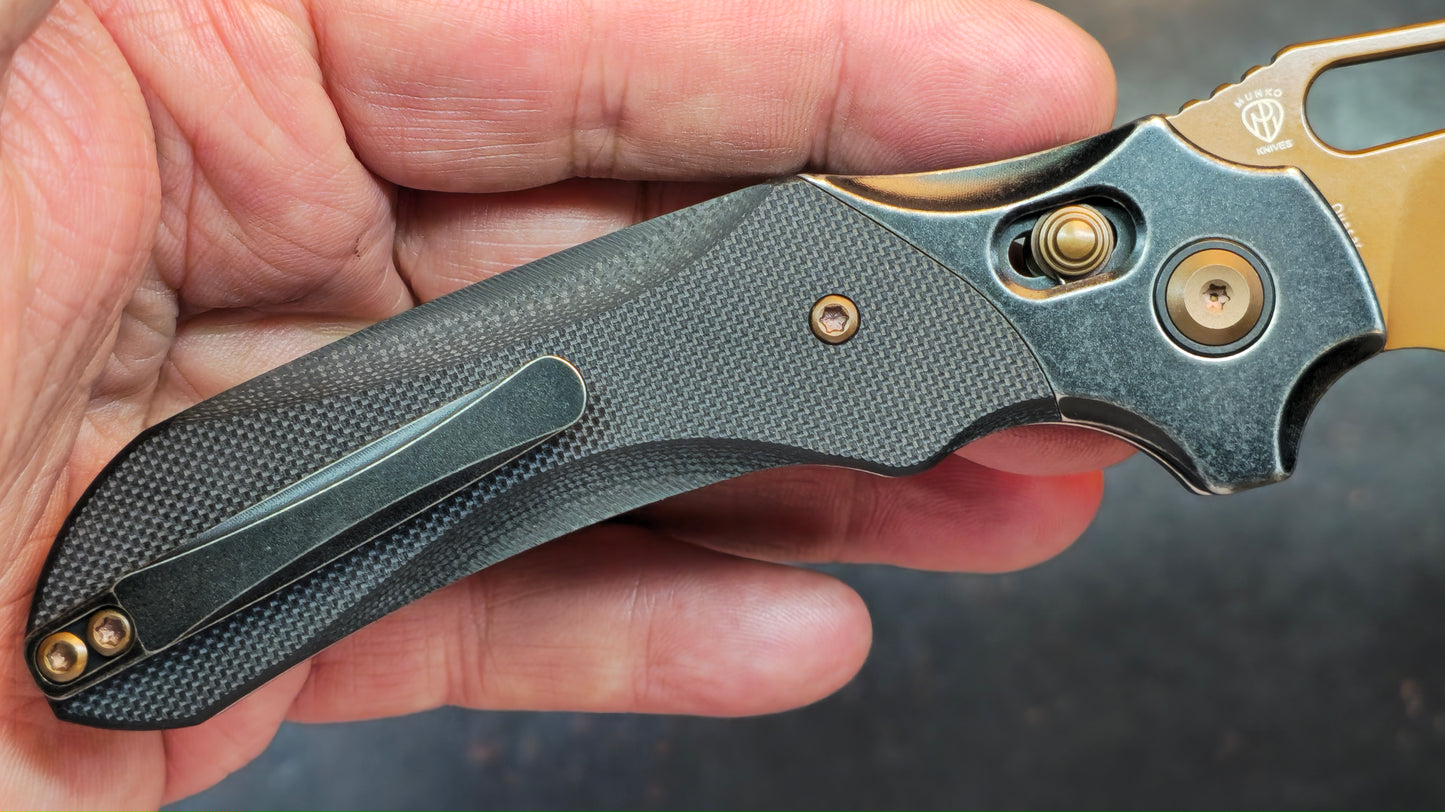 Kansept Quasar Black G10 Handle Dark Rose Gold 154CM (NEW)