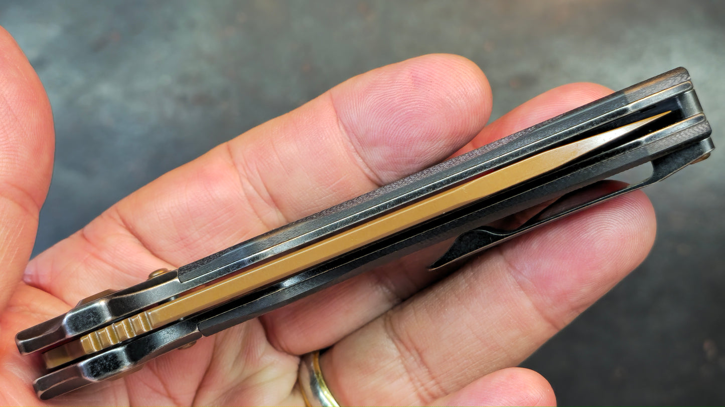 Kansept Quasar Black G10 Handle Dark Rose Gold 154CM (NEW)