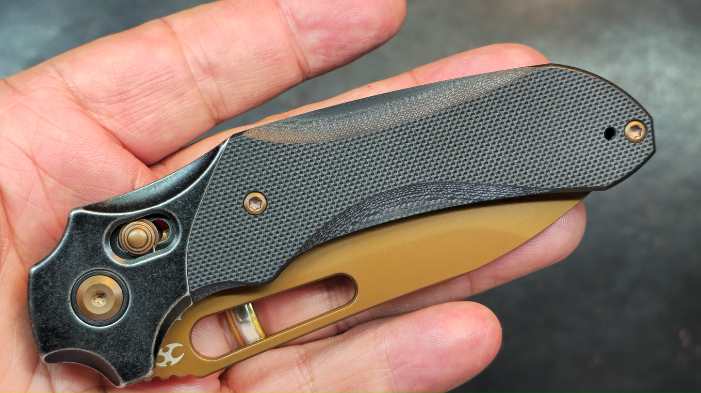 Kansept Quasar Black G10 Handle Dark Rose Gold 154CM (NEW)