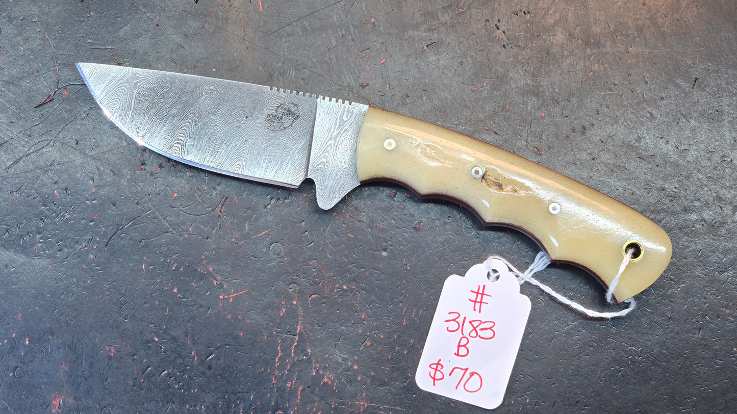 Knives Ranch 3183-B Bone Damascus (DISCOUNT APPLIED IN CART)