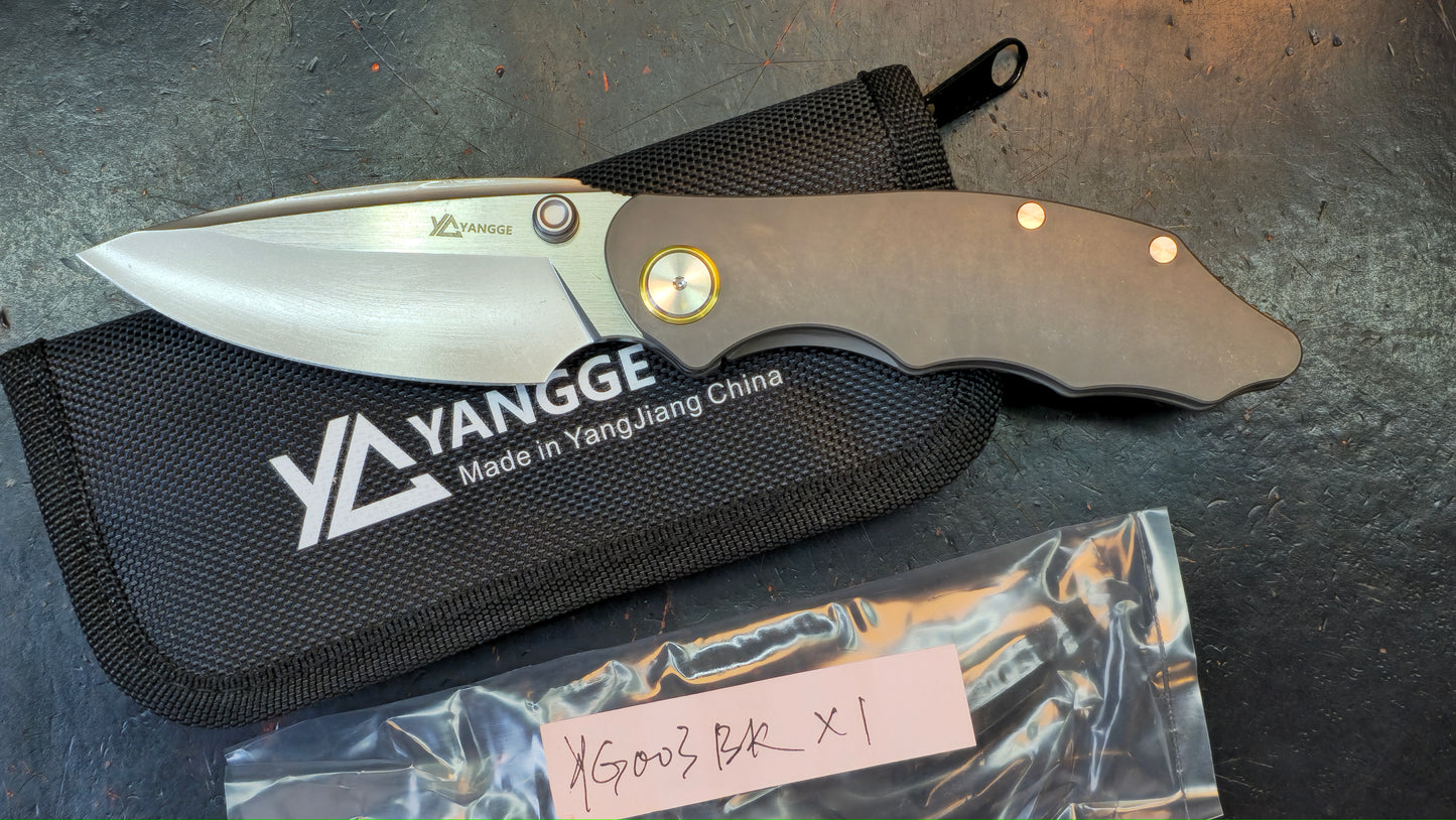 YANGGE YG003-Black TC4 titanium Handle S90V Blade