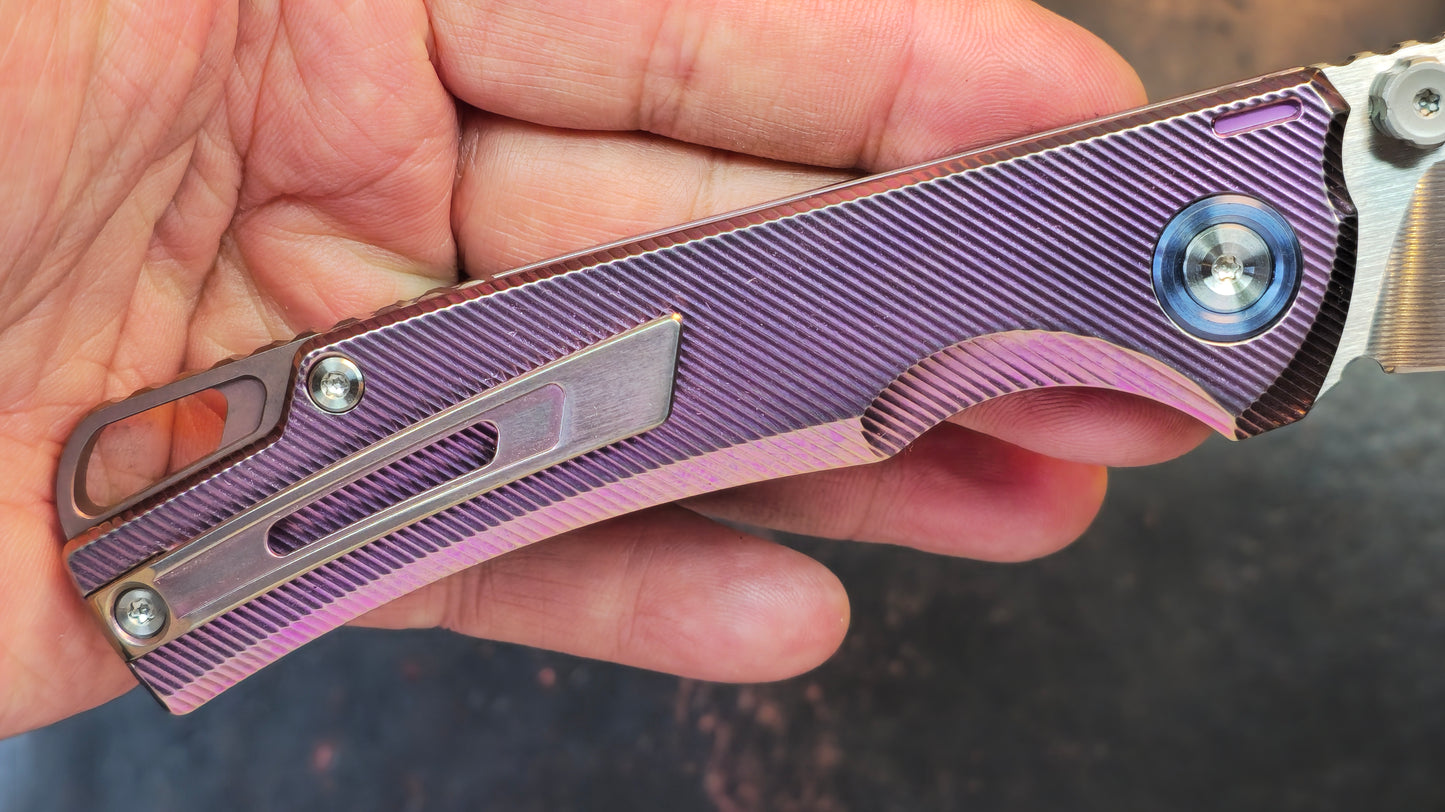 YJGDCN YJ2526 RIHE Design Button lock Titanium Handle M390 Blade