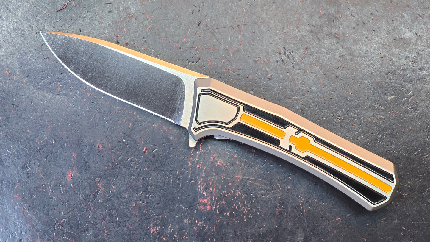 Yang Jiang (Sixleaf) Knife Titanium Handle 10Cr15Mov Blade