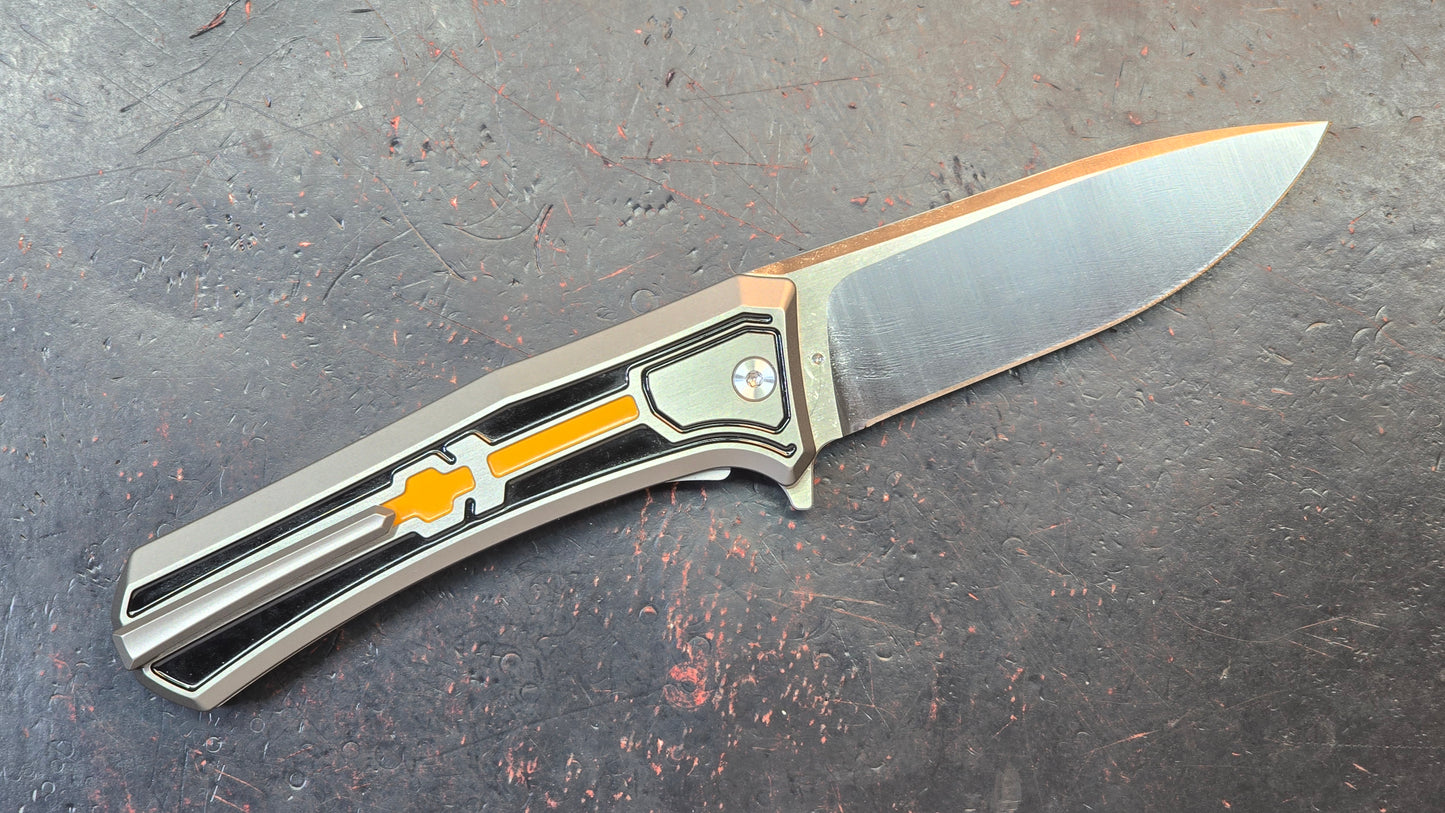 Yang Jiang (Sixleaf) Knife Titanium Handle 10Cr15Mov Blade