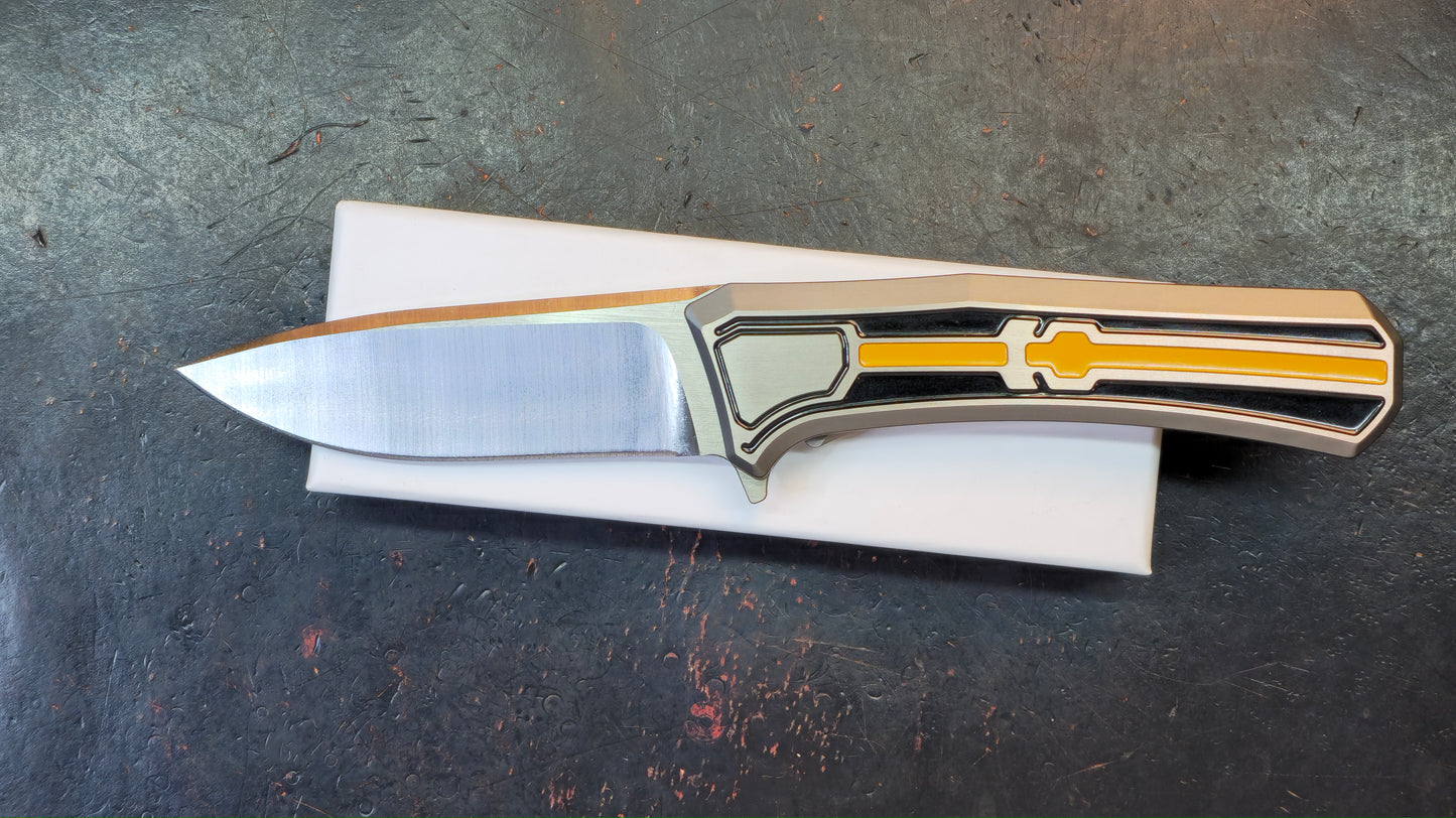 Yang Jiang (Sixleaf) Knife Titanium Handle 10Cr15Mov Blade