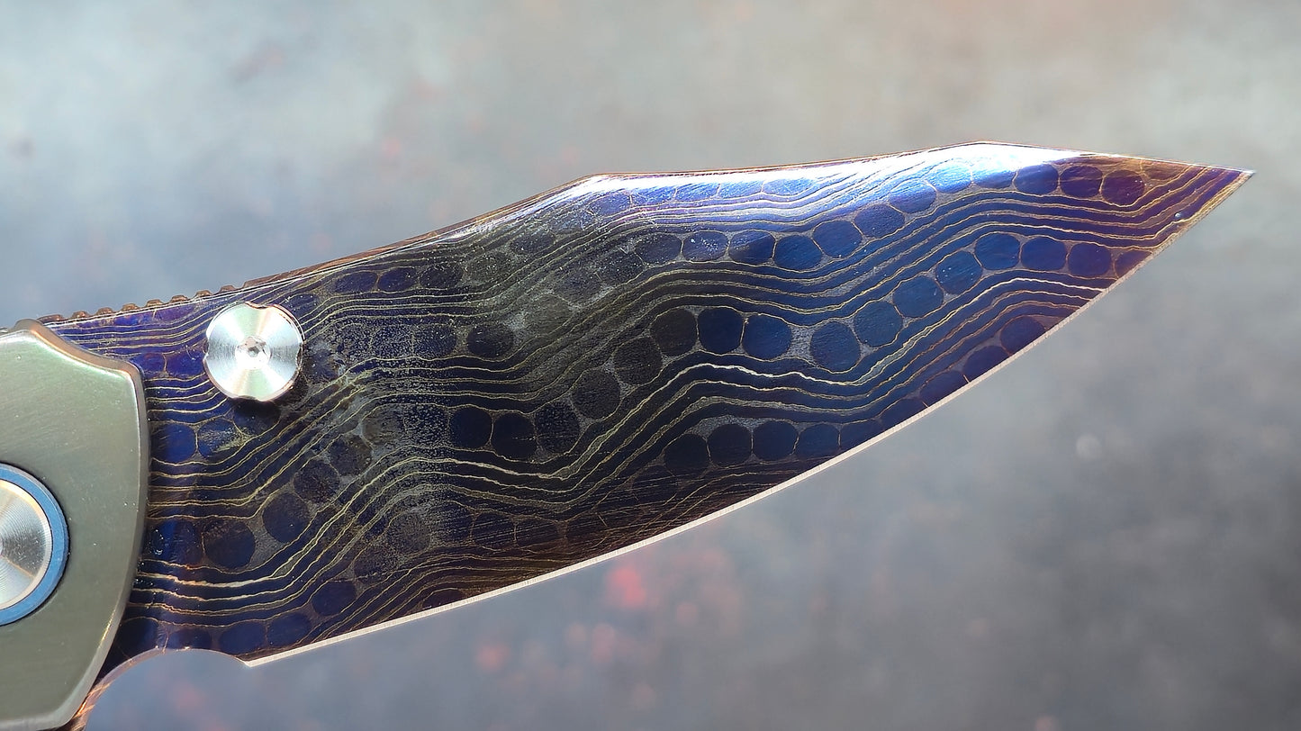 SixLeaf SL-81 Zirconium Handle Damascus Blade