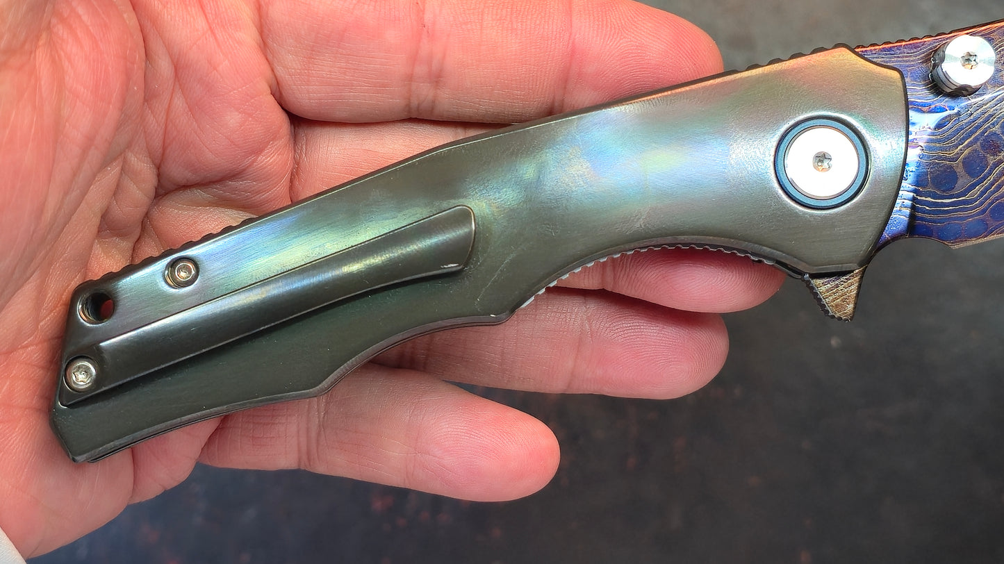 SixLeaf SL-81 Zirconium Handle Damascus Blade