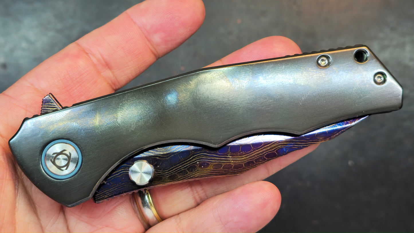 SixLeaf SL-81 Zirconium Handle Damascus Blade