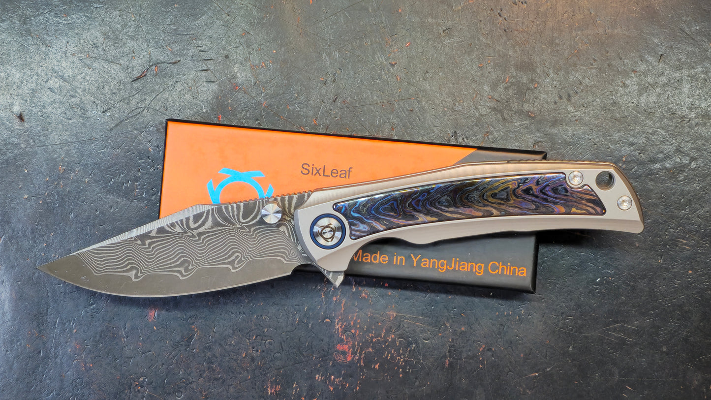 SixLeaf Folding SL-85-TI+Zirconium Titanium+Zirconium Handle RWL34+PMC27