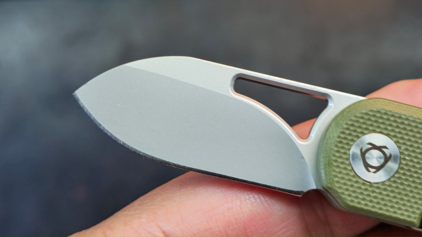 SixLeaf SL-75A-Green Micro Mini Folding Knife G10 Handle D2 Blade