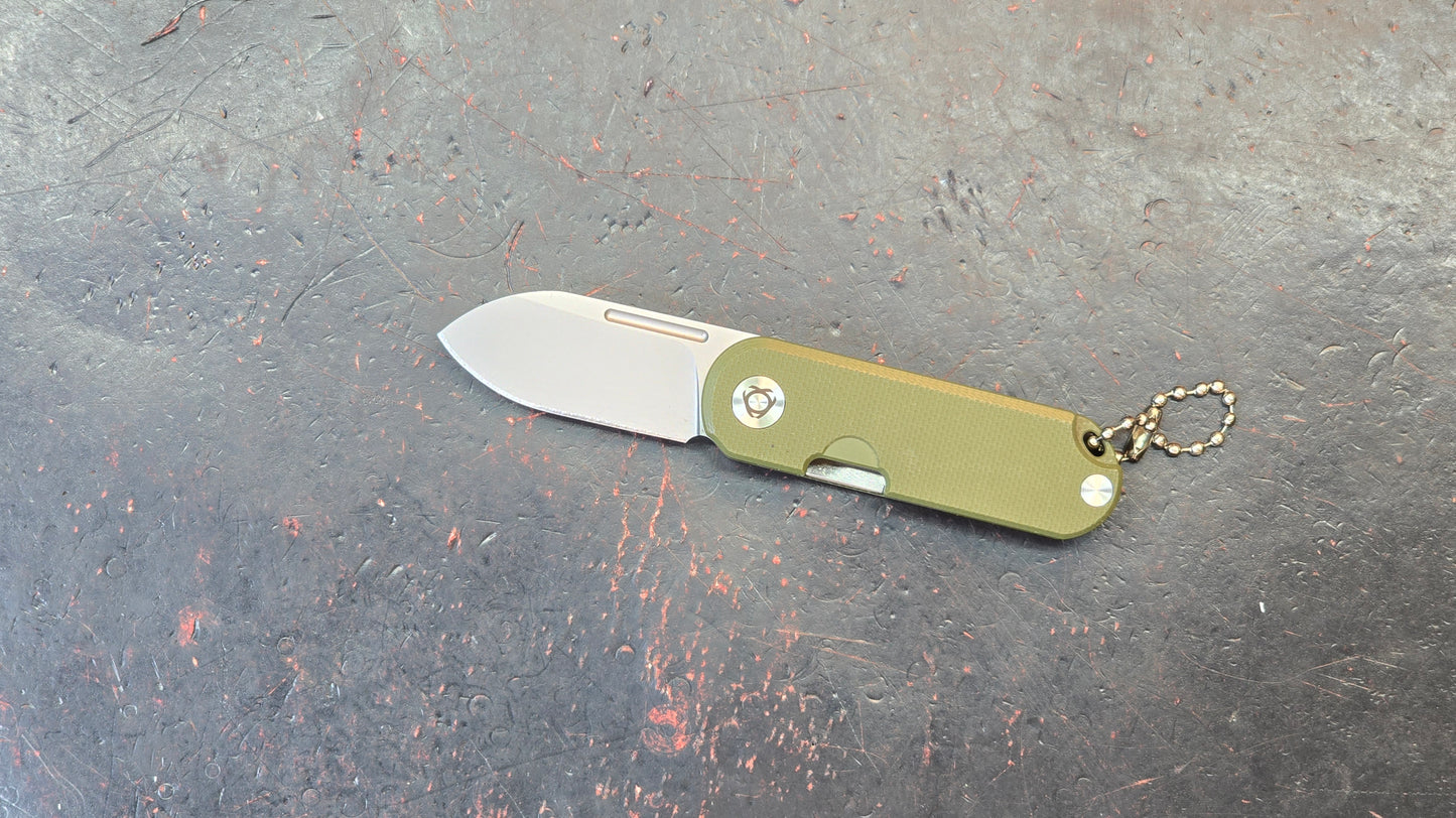 SixLeaf SL-75B-Green Micro Mini Folding Knife G10 Handle D2 Blade