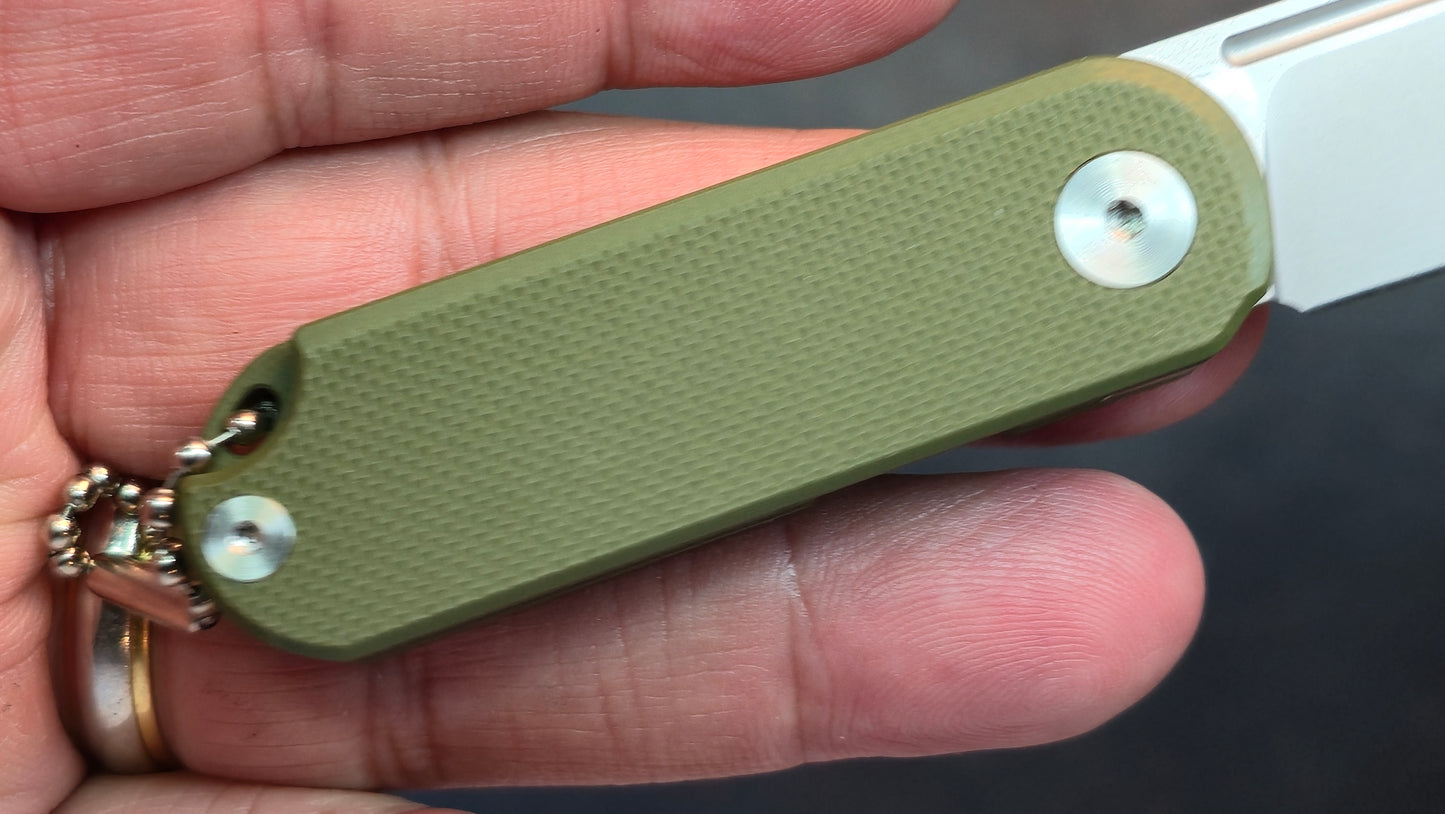 SixLeaf SL-75B-Green Micro Mini Folding Knife G10 Handle D2 Blade