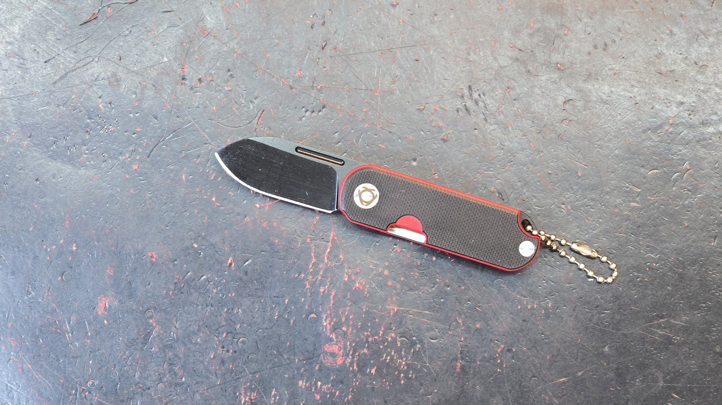 SixLeaf SL-75B-Black Micro Mini Folding Knife G10 Handle D2 Blade