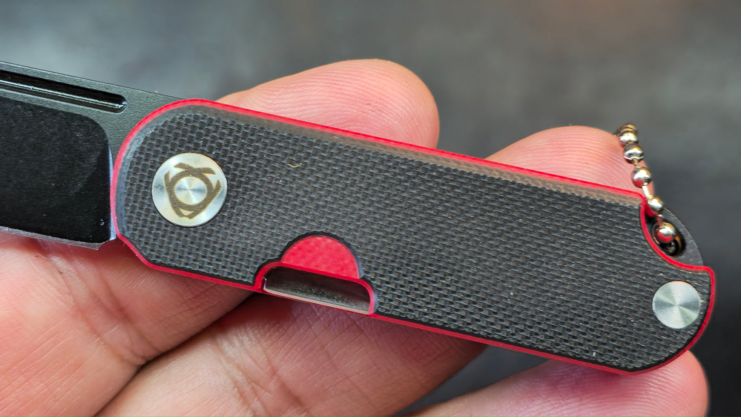 SixLeaf SL-75B-Black Micro Mini Folding Knife G10 Handle D2 Blade