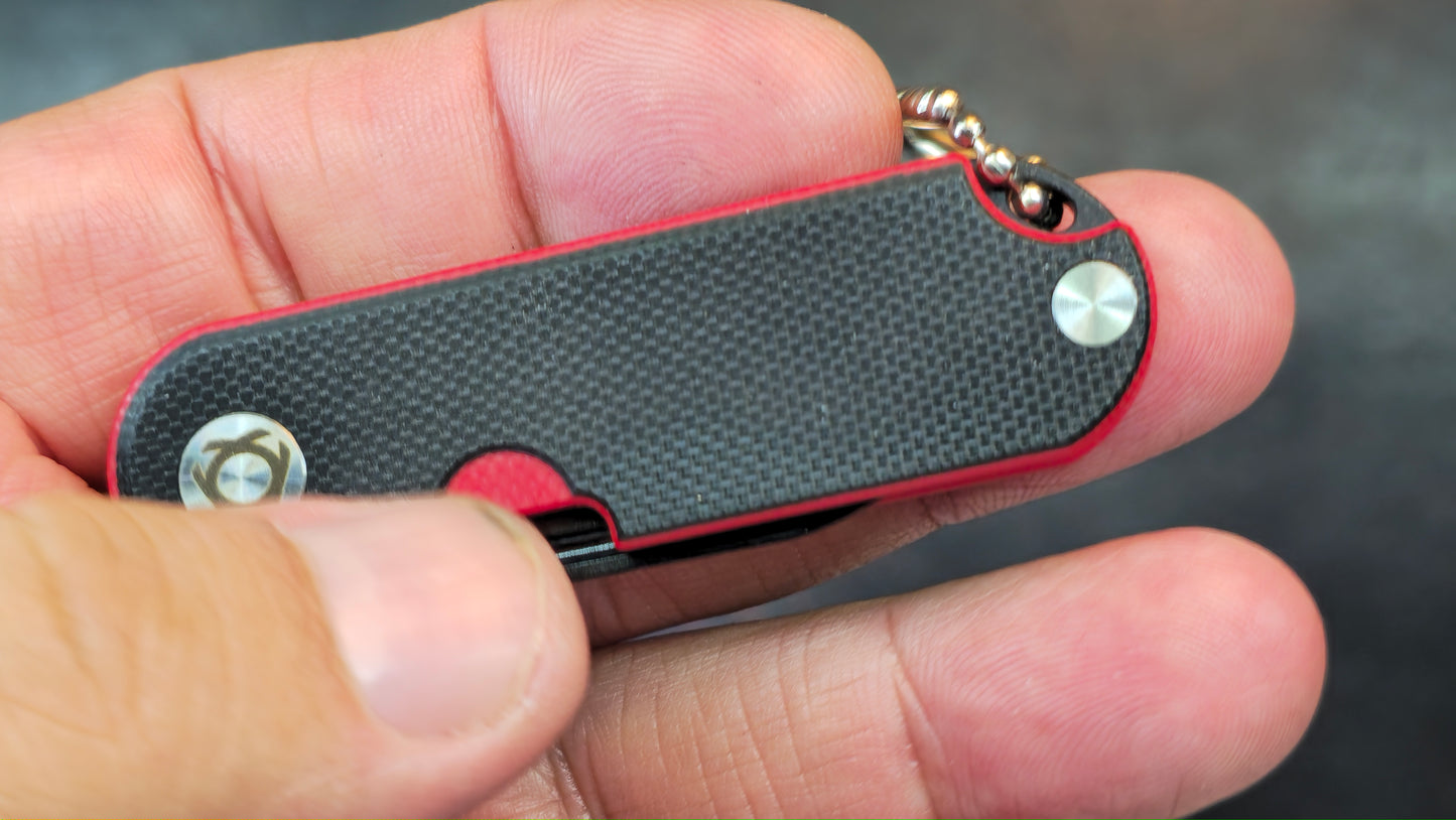 SixLeaf SL-75B-Black Micro Mini Folding Knife G10 Handle D2 Blade