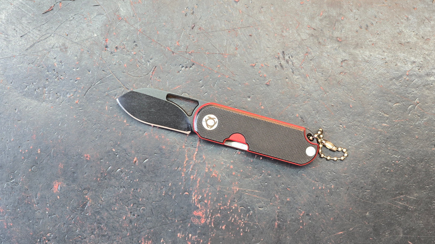 SixLeaf SL-75A-Black Micro Mini Folding Knife G10 Handle D2 Blade