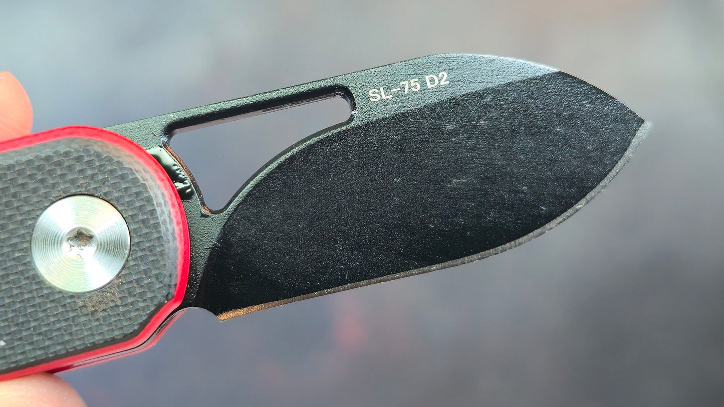 SixLeaf SL-75A-Black Micro Mini Folding Knife G10 Handle D2 Blade